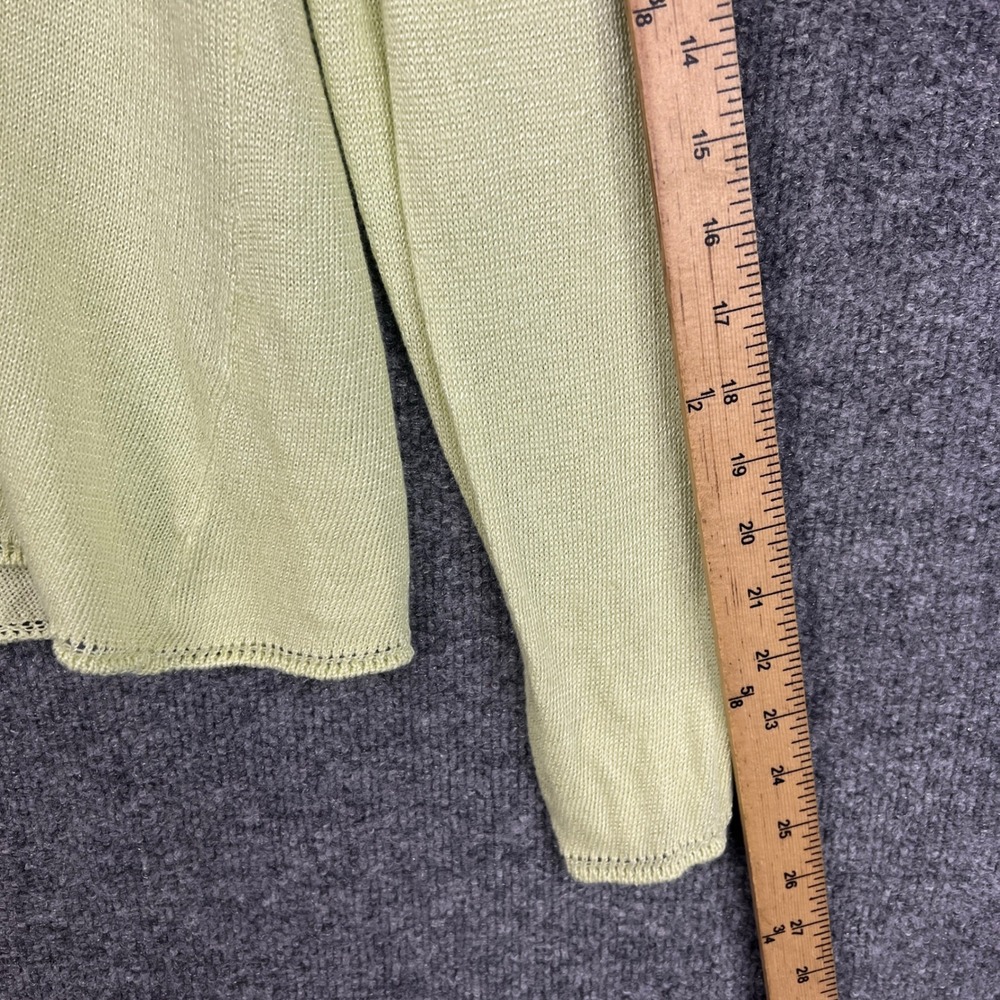 Eileen Fisher Petite‎ Cardigan Sweater Knit Button Up V Neck Green Linen Blend L - Picture 6 of 9